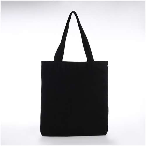 Сумка-шопер без застежки, из текстиля, цвет черный / 103165180 - вид 2