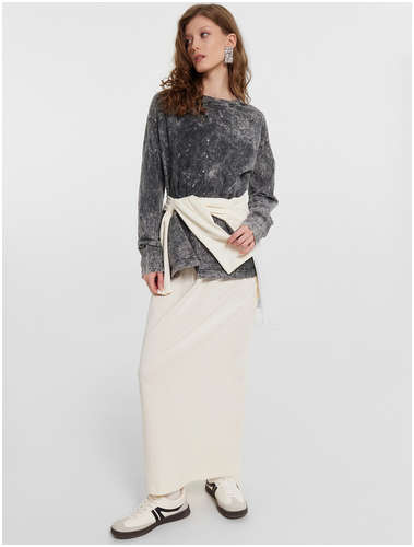 Джемпер женский серый с обработкой эйсид Mark Formelle / 103225932 - вид 2