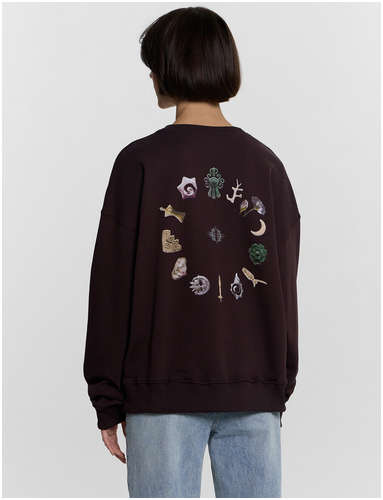Свитшот женский коричневый с принтом Mark Formelle 103238654