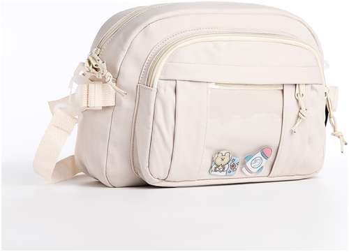 Сумка молодежная на молнии, цвет белый / 103157304 - вид 2