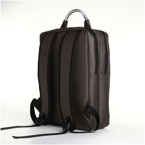 Рюкзак городской на молнии, 2 кармана, с usb, цвет коричневый / 103176919 - вид 2