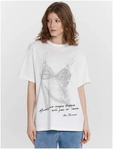 Футболка женская белая с принтом Mark Formelle / 103234447 - вид 2