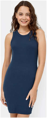 Однотонное платье в рубчик в темно-синем оттенке Mark Formelle / 103167158