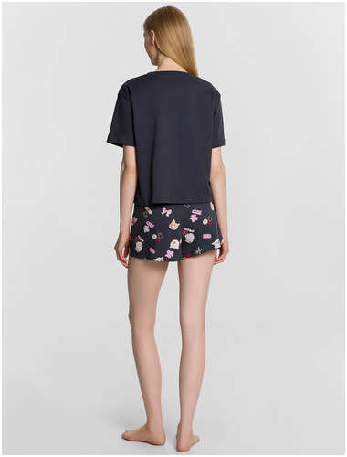 Комплект домашний женский серый с принтом Mark Formelle / 103240800 - вид 2