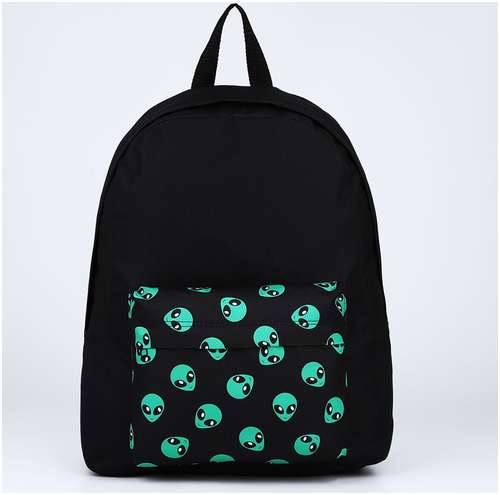 Рюкзак текстильный пришелец, с карманом, цвет черный NAZAMOK 103150134