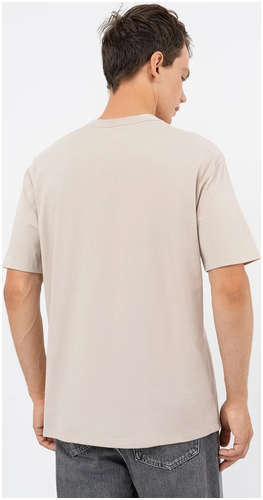 Хлопковая футболка кофейного цвета с лаконичным принтом Mark Formelle / 103168624 - вид 2