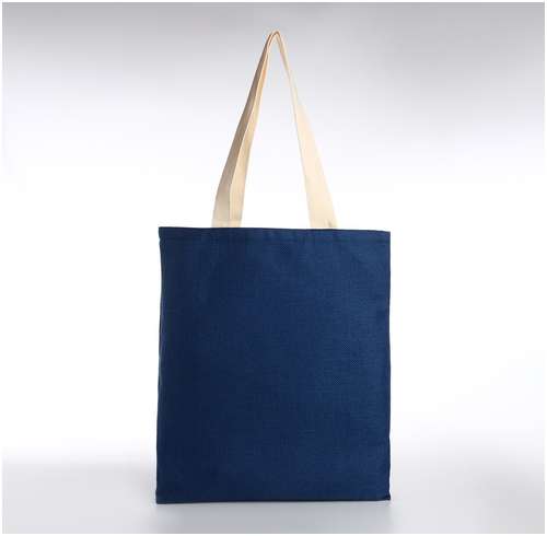 Сумка-шопер без застежки, из текстиля, цвет синий / 103165196 - вид 2
