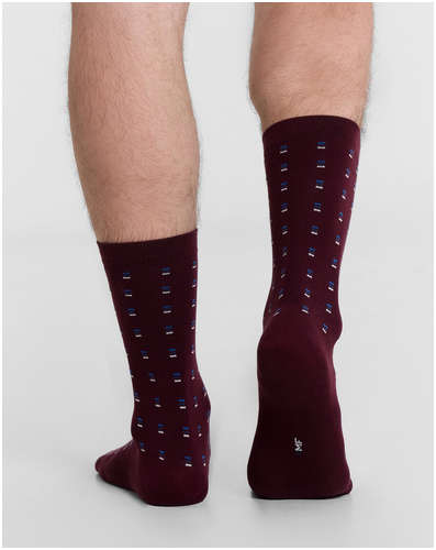 Носки мужские бордовые с узором высокие Mark Formelle / 103223237 - вид 2