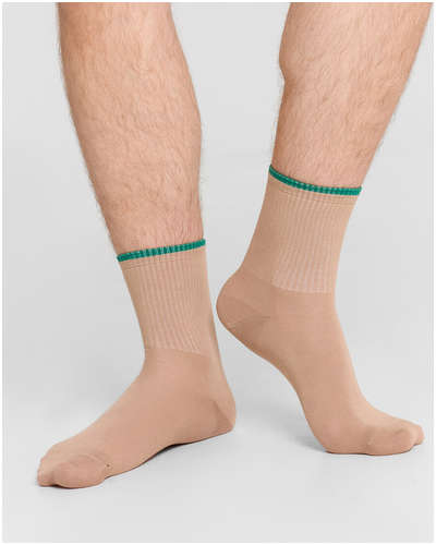 Носки мужские коричневые с рисунком в виде всадника на лошади Mark Formelle / 103239327 - вид 2