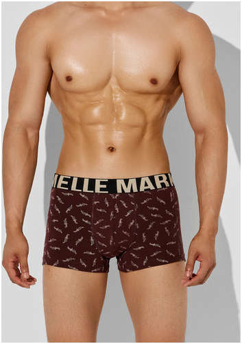Трусы боксеры мужские коричневые с принтом Mark Formelle 103241356