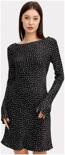 Платье женское мини черное в белый горошек Mark Formelle 103173407