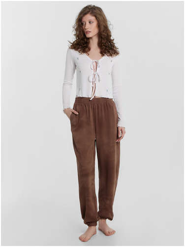 Брюки домашние женские коричневые велюровые Mark Formelle 103226356