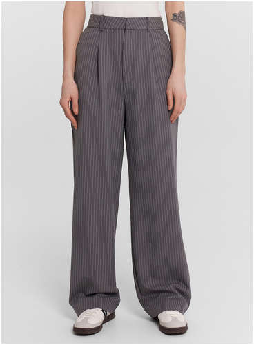 Брюки женские серые в полоску Mark Formelle / 103228209 - вид 2