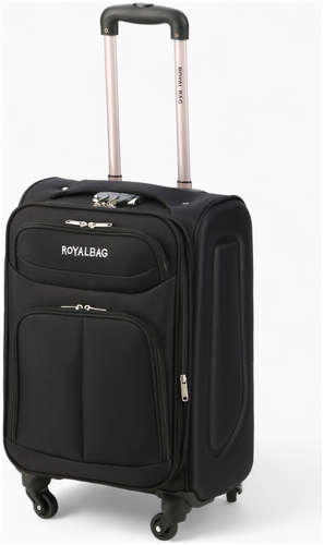 Чемодан на колесах royalbag маленький 46 л (s), на молнии, с увеличением, кодовый замок, 4 колеса, черный 103241278