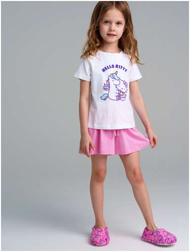 Комплект трикотажный фуфайка футболка шорты пижама PLAYTODAY / 103188046 - вид 2