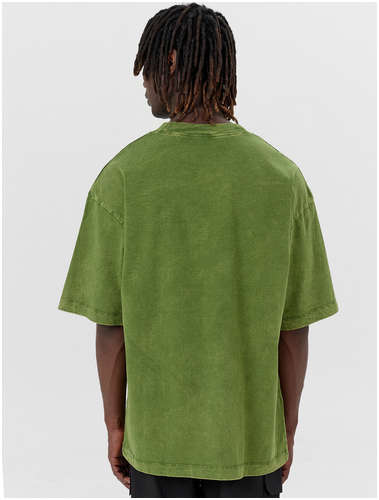 Футболка мужская зеленая с обработкой эйсид и надписью Mark Formelle / 103242676 - вид 2