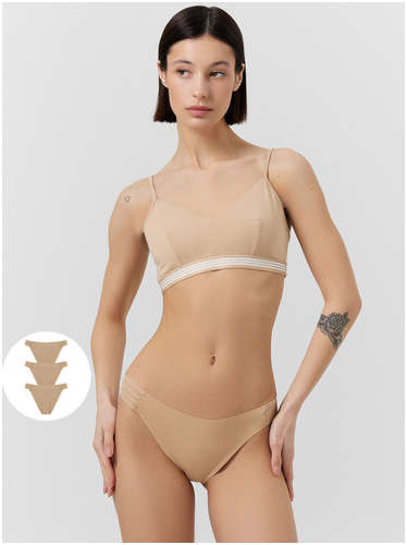 Трусы слипы женские бежевые в наборе, 3 шт Mark Formelle 103233600