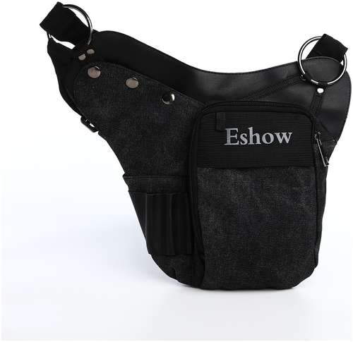 Поясная сумка на молнии, 3 наружных кармана, зацеп на бедро, цвет черный 103156904