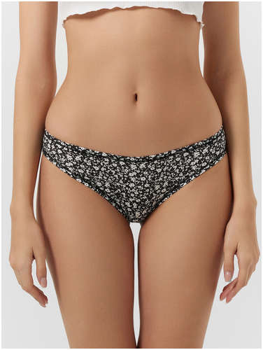 Трусы слипы женские черные с цветочным принтом Mark Formelle / 103227896 - вид 2