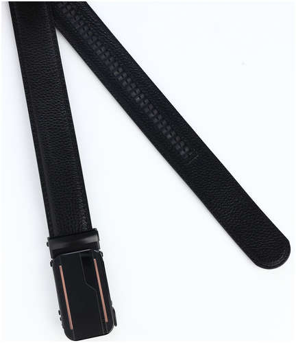 Ремень мужской, ширина 3,5 см, пряжка автомат, цвет черный / 103202632 - вид 2