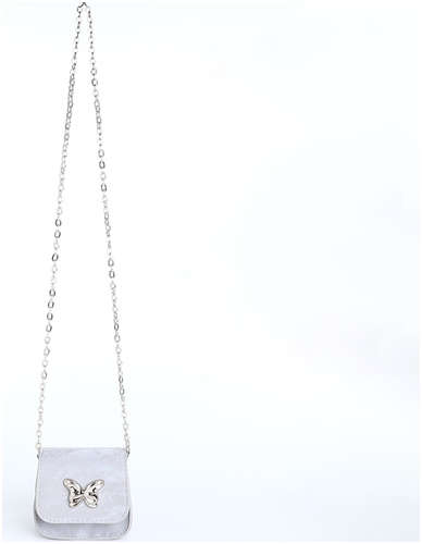 Сумка женская на магните, цвет серебряный 103211758