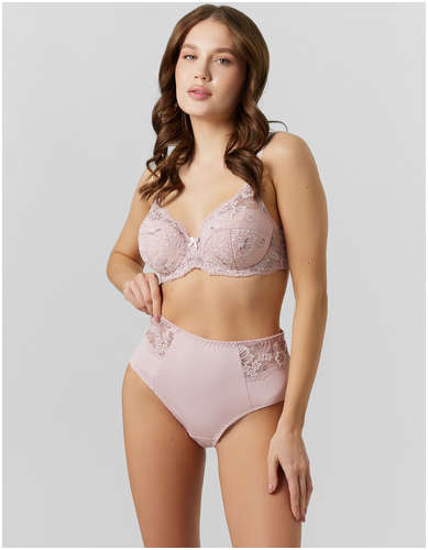 Трусы макси женские розовые с кружевом и высокой посадкой Mark Formelle 103225922