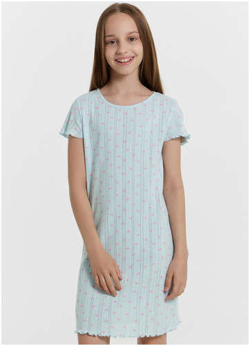 Сорочка ночная для девочек голубая с принтом Mark Formelle / 103236961 - вид 2
