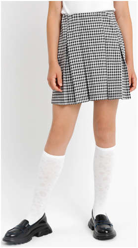 Расклешенная юбка в черно-белую клетку виши для девочек Mark Formelle / 103173322 - вид 2