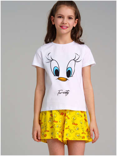 Комплект трикотажный фуфайка футболка шорты пижама PLAYTODAY / 103188768 - вид 2