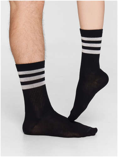 Носки унисекс высокие черные с полосками Mark Formelle 103223222