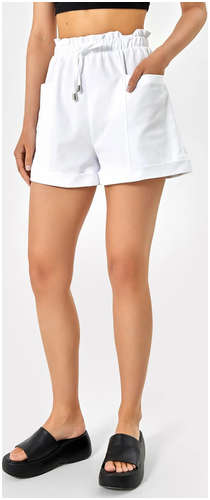 Свободные шорты мини с накладными карманами в белом цвете Mark Formelle 103230615