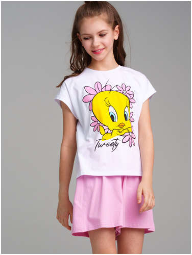 Комплект трикотажный фуфайка футболка шорты пижама PLAYTODAY / 103188771 - вид 2