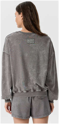 Свитшот женский серый с обработкой эйсид и надписью Mark Formelle / 103242587 - вид 2