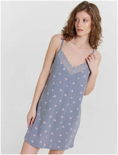 Сорочная ночная женская синяя с принтом Mark Formelle 103231595