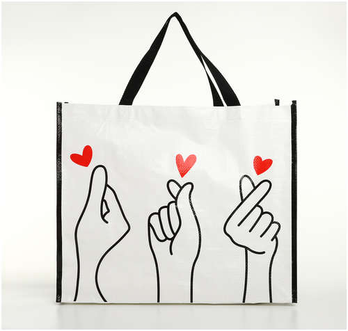 Сумка хозяйственная без застежки, цвет белый / 103206145 - вид 2