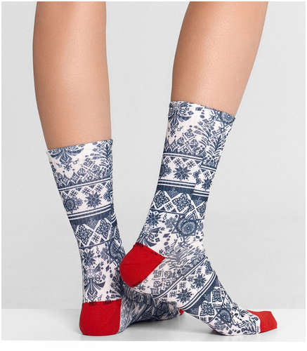 Носки женские высокие с принтом Mark Formelle / 103217676 - вид 2