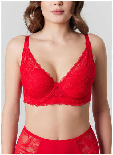 Бюстгальтер женский красный с кружевом Mark Formelle / 103222524 - вид 2