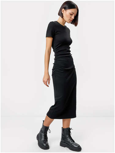 Платье женское в рубчик черного цвета Mark Formelle / 103185271