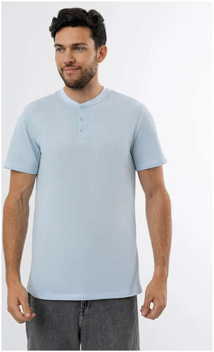 Мужская футболка поло с воротником-стойкой в голубом цвете Mark Formelle 103167958