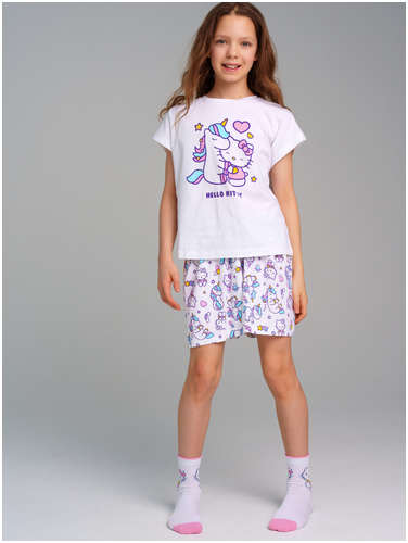 Комплект трикотажный фуфайка футболка шорты пижама PLAYTODAY / 103188045