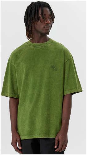 Футболка мужская зеленая с обработкой эйсид и надписью Mark Formelle 103242676