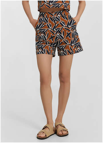 Шорты женские коричневые с принтом Mark Formelle / 103235020 - вид 2