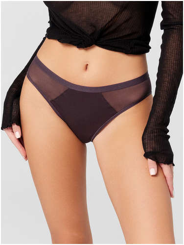 Трусы слипы женские фиолетовые со вставками из сетки Mark Formelle / 103214427 - вид 2