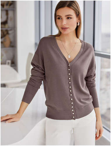 Кардиган кофейный VILATTE 103232018