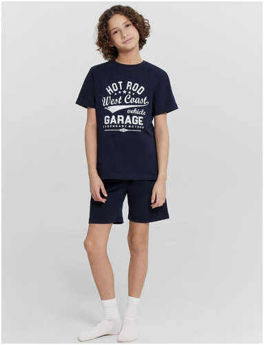 Комплект домашний для мальчиков синий с принтом Mark Formelle / 103233234 - вид 2