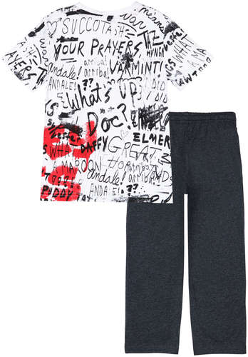 Комплект трикотажный фуфайка футболка брюки пижама PLAYTODAY / 103181555 - вид 2
