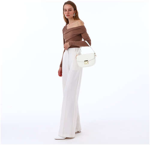 Сумка женская на клапане textura, маленький размер, цвет белый / 103198445 - вид 2