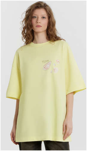 Футболка женская желтая с принтом и надписью Mark Formelle 103237006