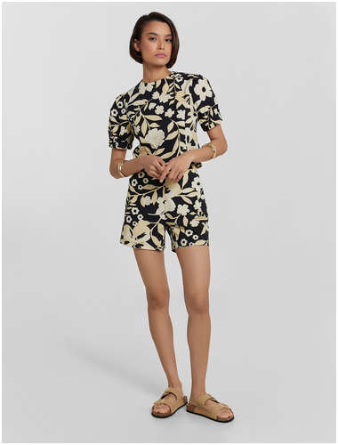 Шорты женские черные с цветочным принтом Mark Formelle 103235030