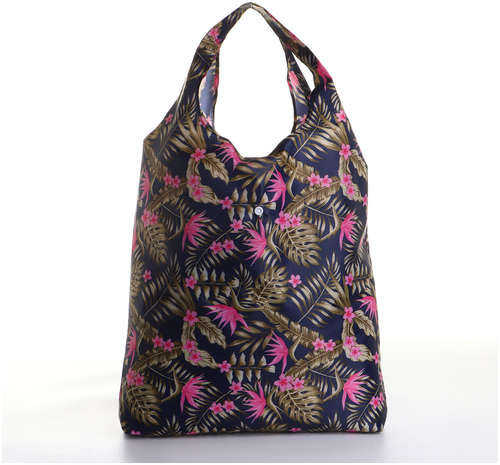 Сумка хозяйственная на кнопке, складная, цвет синий/разноцветный / 103231143 - вид 2